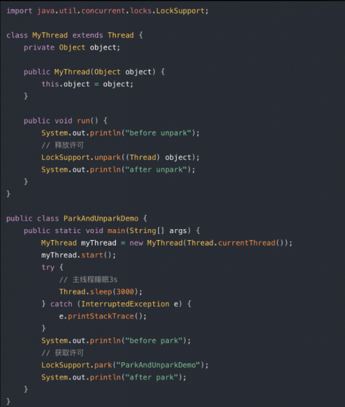 LockSupport的park、unpark實(shí)現(xiàn)同步3